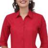 Regular Fit Solid 3/4 Formal Shirt For Women