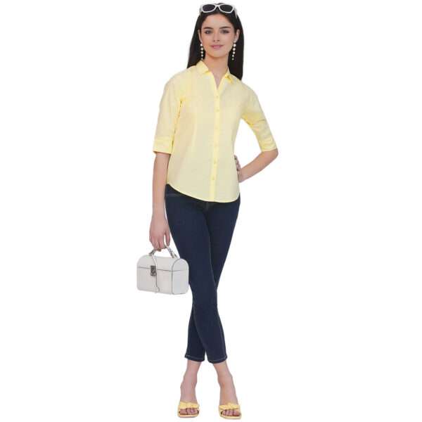 Regular Fit Solid 3/4 Formal Shirt For Women