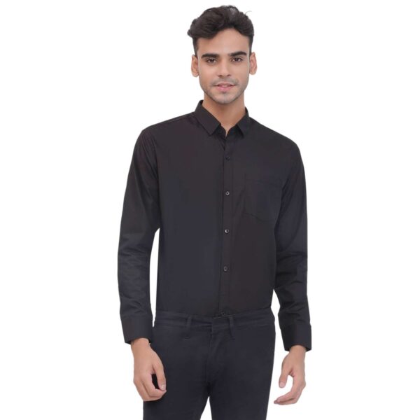 Men's Black Formal Shirt for Office & Business Wear – Black