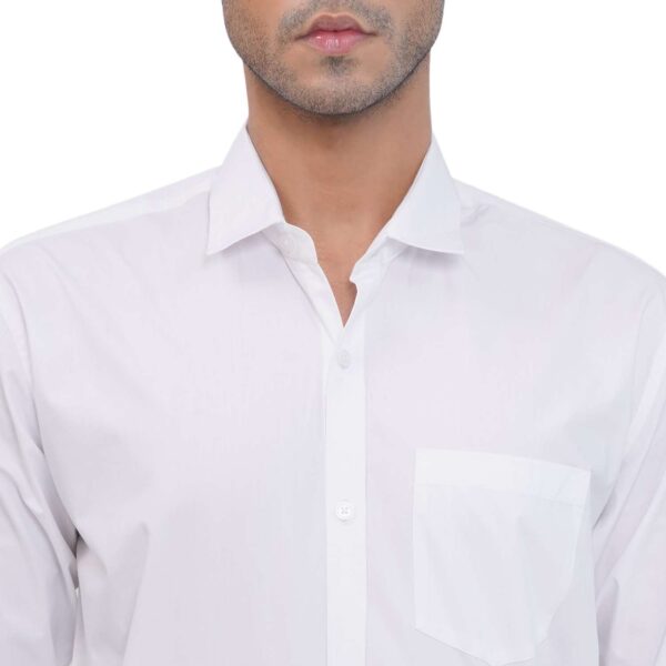 Men's Regular Fit Cotton Formal Shirt for Office & Business Wear – White