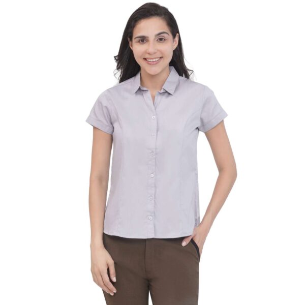 Women's Half Sleeve Solid Formal Shirt