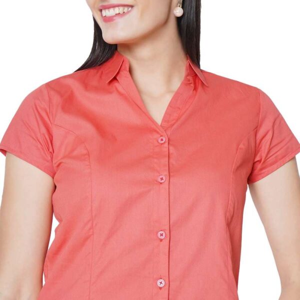 Women's Half Sleeve Solid Formal Shirt