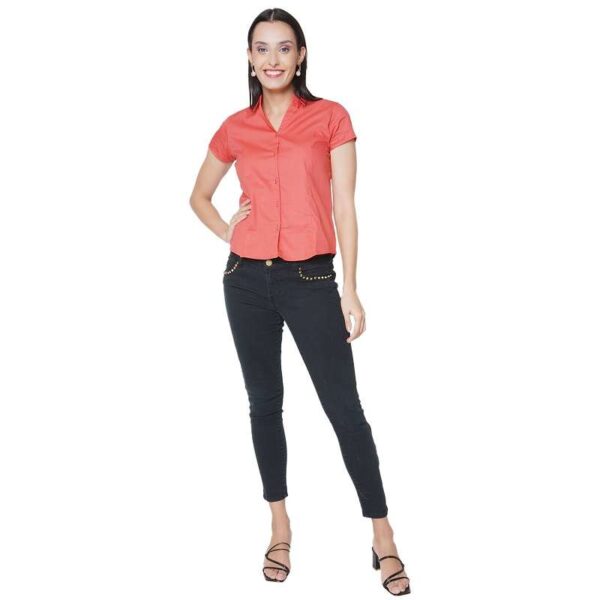 Women's Half Sleeve Solid Formal Shirt