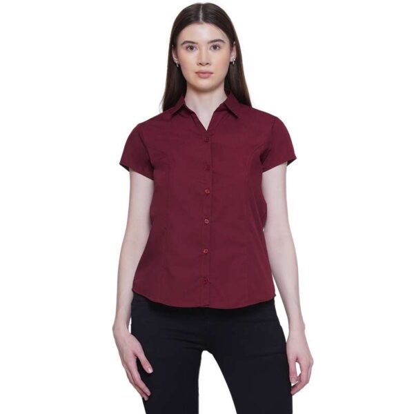 Women's Half Sleeve Solid Formal Shirt