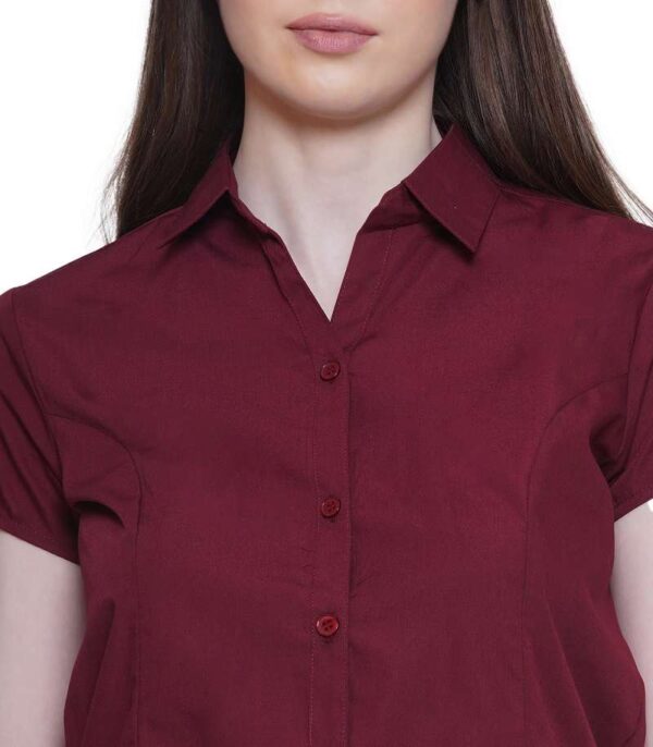 Women's Half Sleeve Solid Formal Shirt
