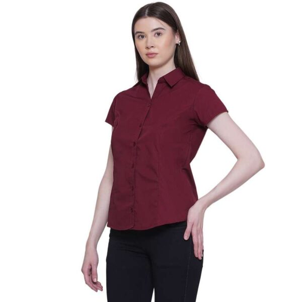 Women's Half Sleeve Solid Formal Shirt