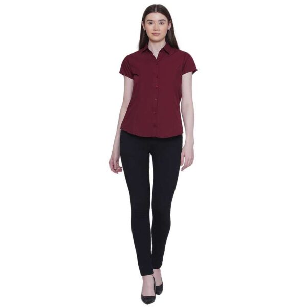 Women's Half Sleeve Solid Formal Shirt
