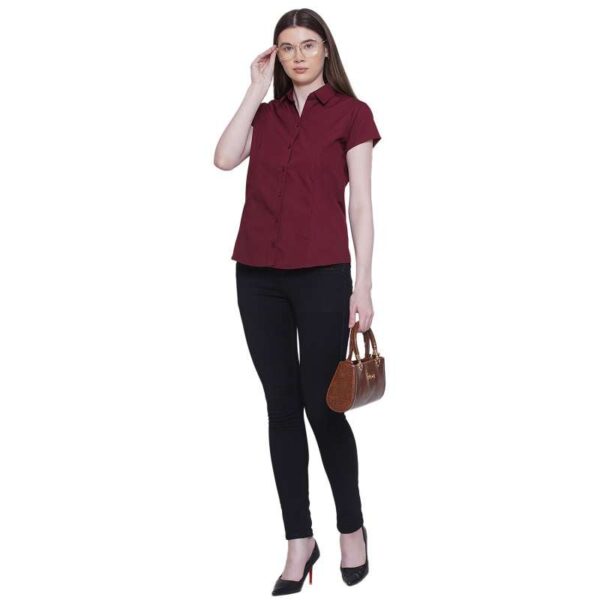 Women's Half Sleeve Solid Formal Shirt