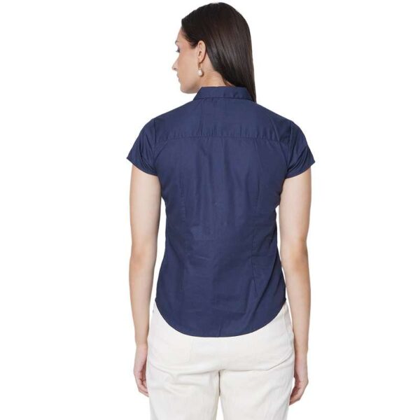 Half Sleeve Solid Formal Shirt For Women