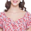 Women's Casual Cap Sleeve Deep Neck Crop Tunic Top