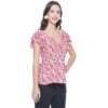 Women's Casual Cap Sleeve Deep Neck Crop Tunic Top
