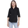 Regular Fit Solid 3/4 Formal Shirt For Women