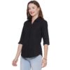 Regular Fit Solid 3/4 Formal Shirt For Women