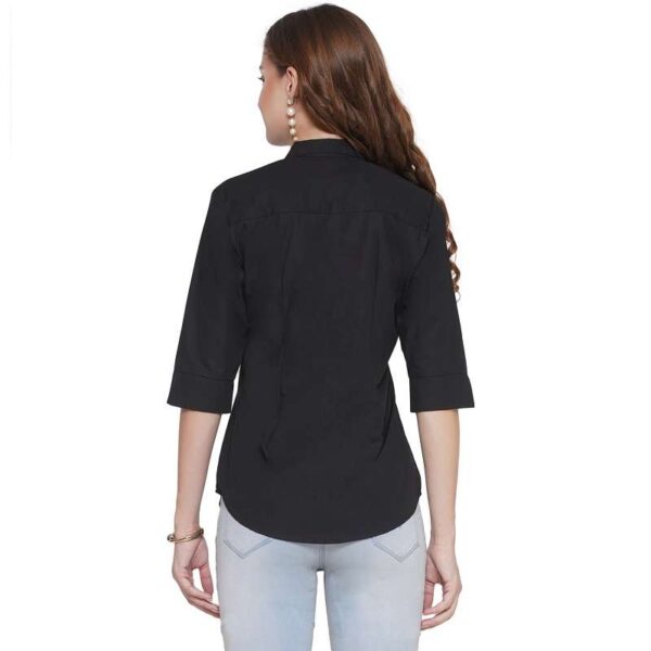 Regular Fit Solid 3/4 Formal Shirt For Women