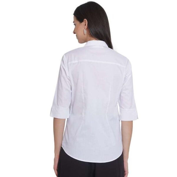 Regular Fit Solid 3/4 Formal Shirt For Women