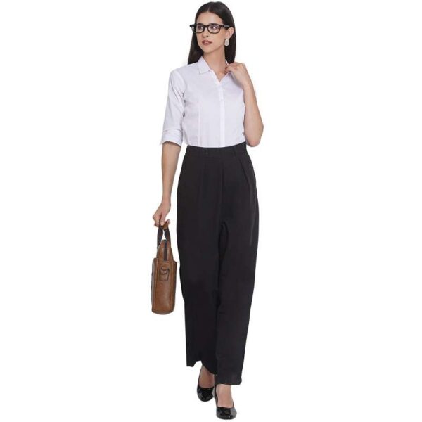 Regular Fit Solid 3/4 Formal Shirt For Women