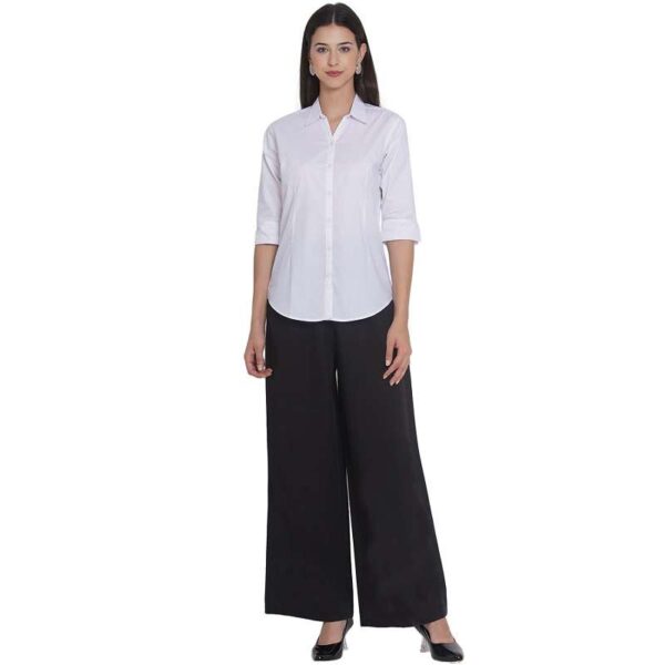 Regular Fit Solid 3/4 Formal Shirt For Women