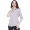 Regular Fit Solid 3/4 Formal Shirt For Women