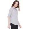 Regular Fit Solid 3/4 Formal Shirt For Women