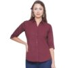 Regular Fit Solid 3/4 Formal Shirt For Women
