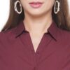 Regular Fit Solid 3/4 Formal Shirt For Women