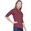 Regular Fit Solid 3/4 Formal Shirt For Women