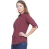 Regular Fit Solid 3/4 Formal Shirt For Women