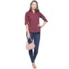 Regular Fit Solid 3/4 Formal Shirt For Women
