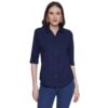 Regular Fit Solid 3/4 Formal Shirt For Women