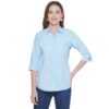 Regular Fit Solid 3/4 Formal Shirt For Women