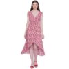 Women’s Floral Print Wrap V Neck Dress