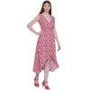 Women’s Floral Print Wrap V Neck Dress