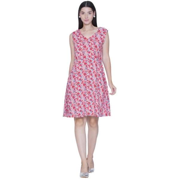 Women's Sleeveless Wrap Floral Print Midi Dress