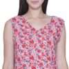 Women's Sleeveless Wrap Floral Print Midi Dress