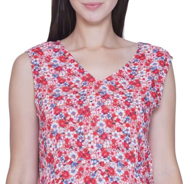 Women's Sleeveless Wrap Floral Print Midi Dress