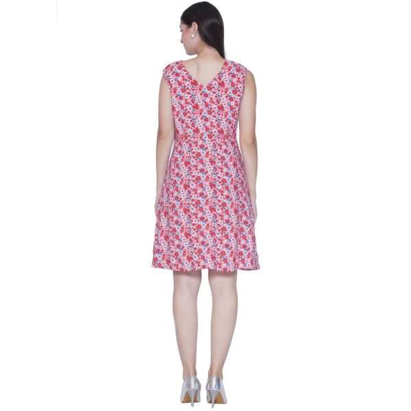Women's Sleeveless Wrap Floral Print Midi Dress