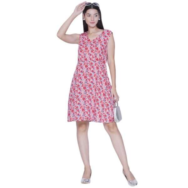 Women's Sleeveless Wrap Floral Print Midi Dress