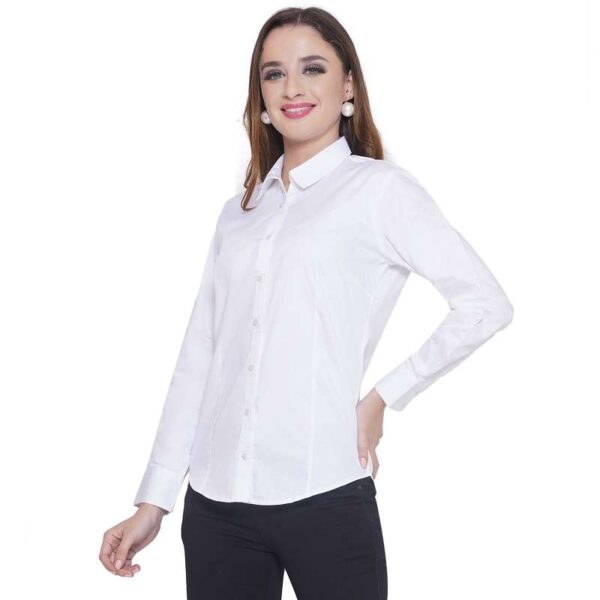 Women’s 100% Cotton Full Sleeve Spread Collar Solid Formal Shirt