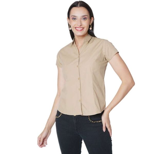 Women's Half Sleeve Solid Formal Shirt Regular Fit