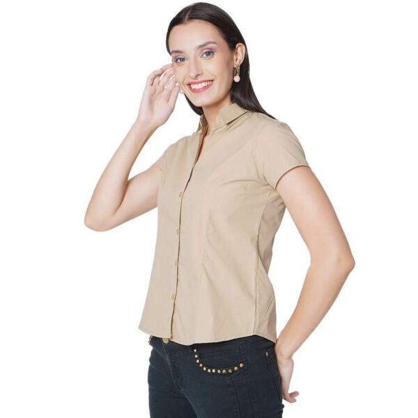 Women's Half Sleeve Solid Formal Shirt Regular Fit