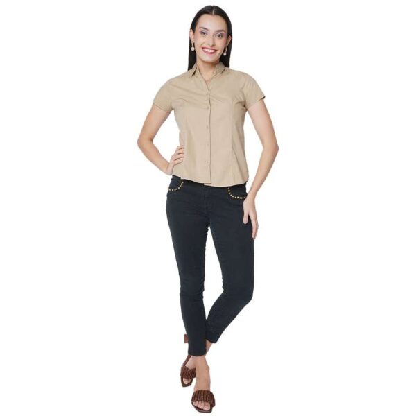 Women's Half Sleeve Solid Formal Shirt Regular Fit