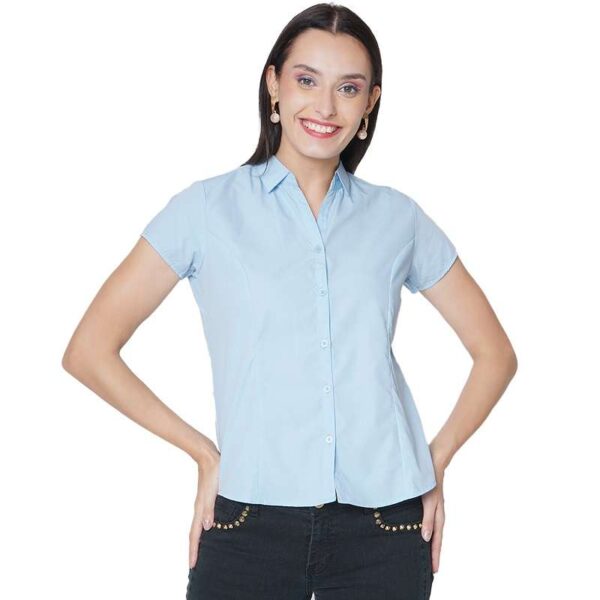 Women's Half Sleeve Solid Formal Shirt Regular Fit