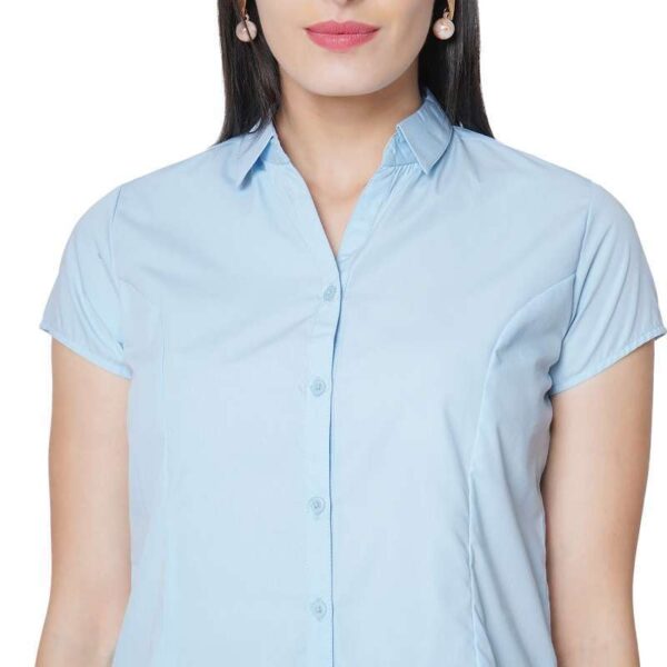 Women's Half Sleeve Solid Formal Shirt Regular Fit