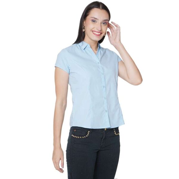 Women's Half Sleeve Solid Formal Shirt Regular Fit
