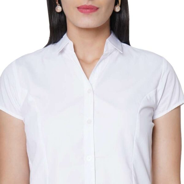 Women's Half Sleeve Solid Formal Shirt Regular Fit