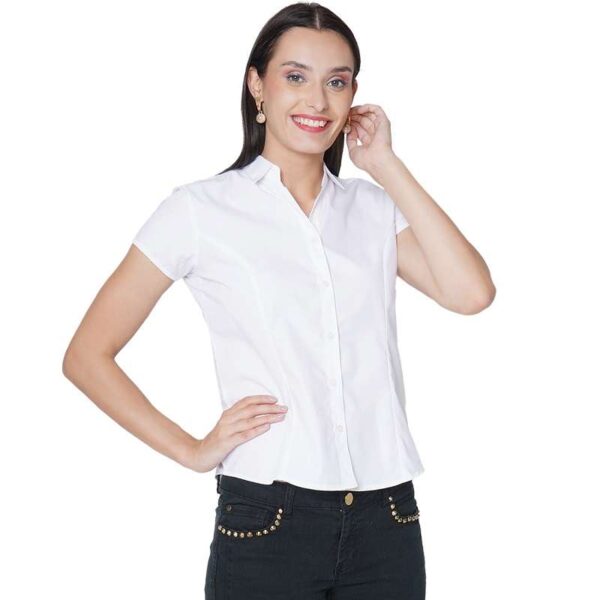 Women's Half Sleeve Solid Formal Shirt Regular Fit