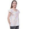 Women's Casual Cap Sleeve Deep Neck Crop Tunic Top