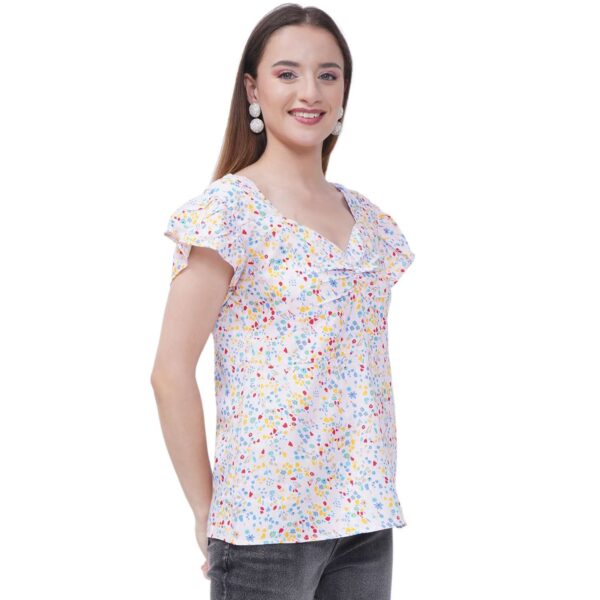 Women's Casual Cap Sleeve Deep Neck Crop Tunic Top