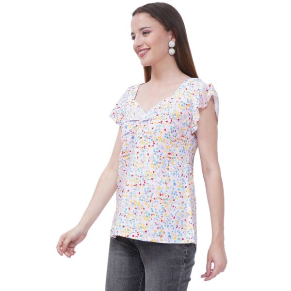 Women's Casual Cap Sleeve Deep Neck Crop Tunic Top