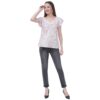 Women's Casual Cap Sleeve Deep Neck Crop Tunic Top